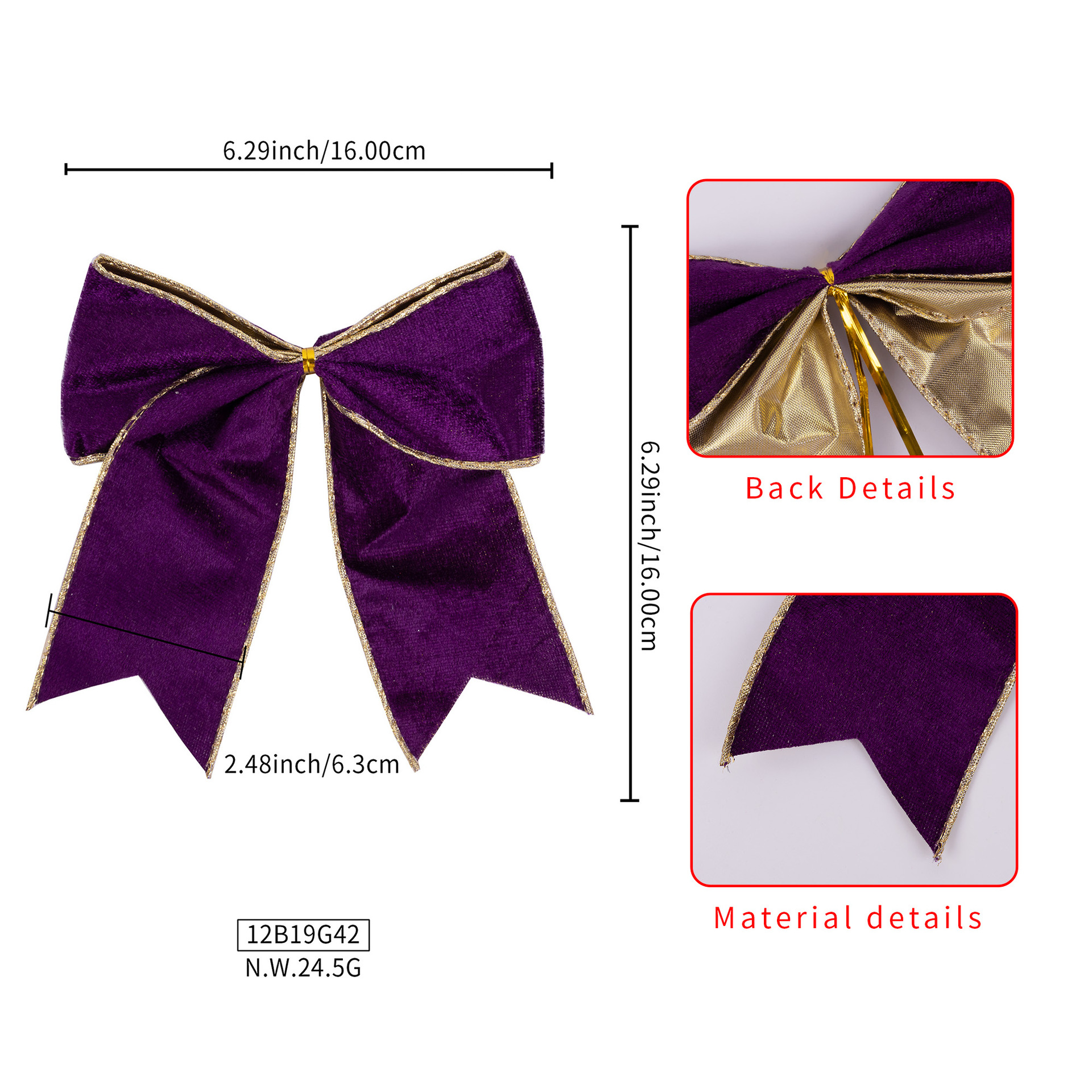 Christmas Tree Wedding Garland Flannel Velvet Ribbon Decor