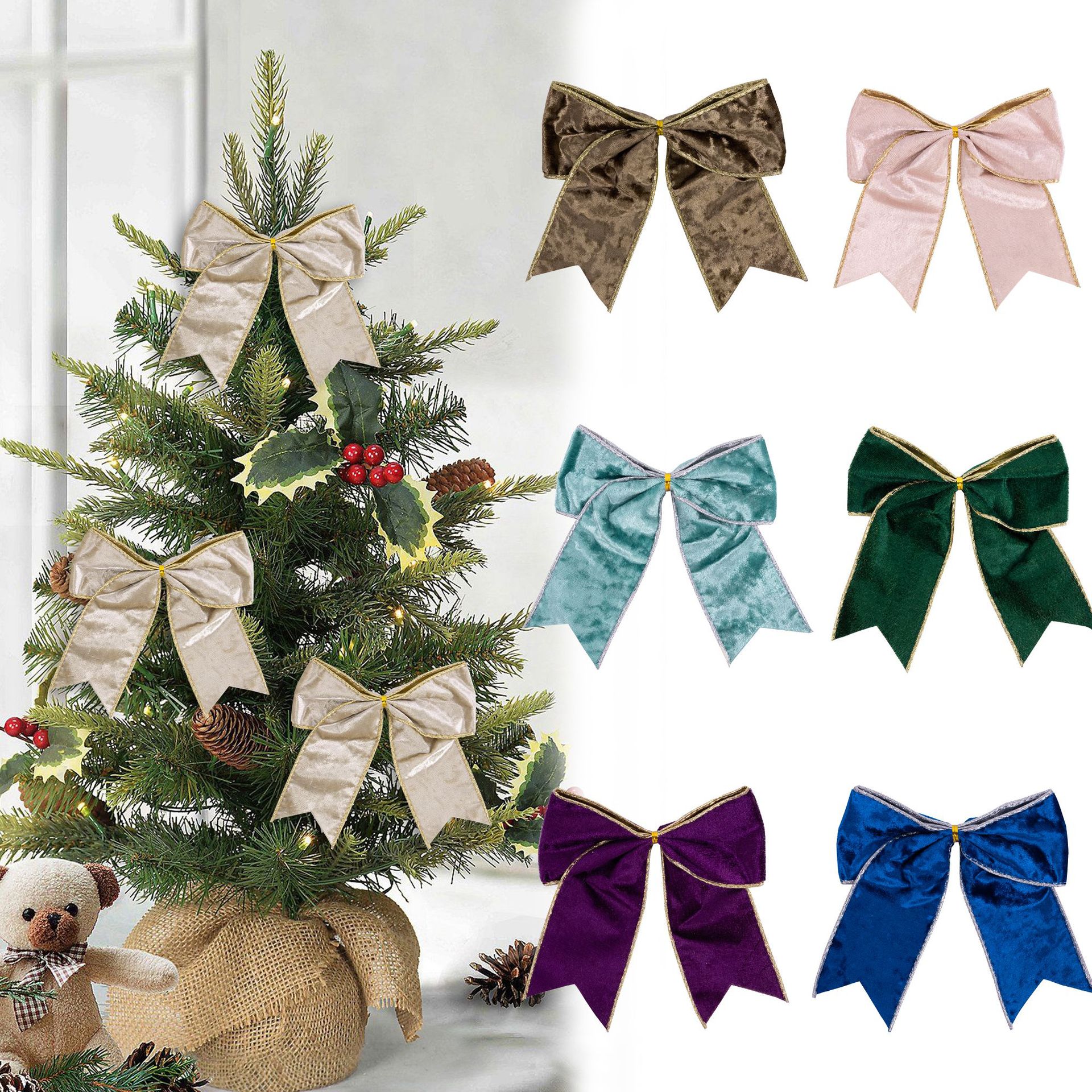 Christmas Tree Wedding Garland Flannel Velvet Ribbon Decor