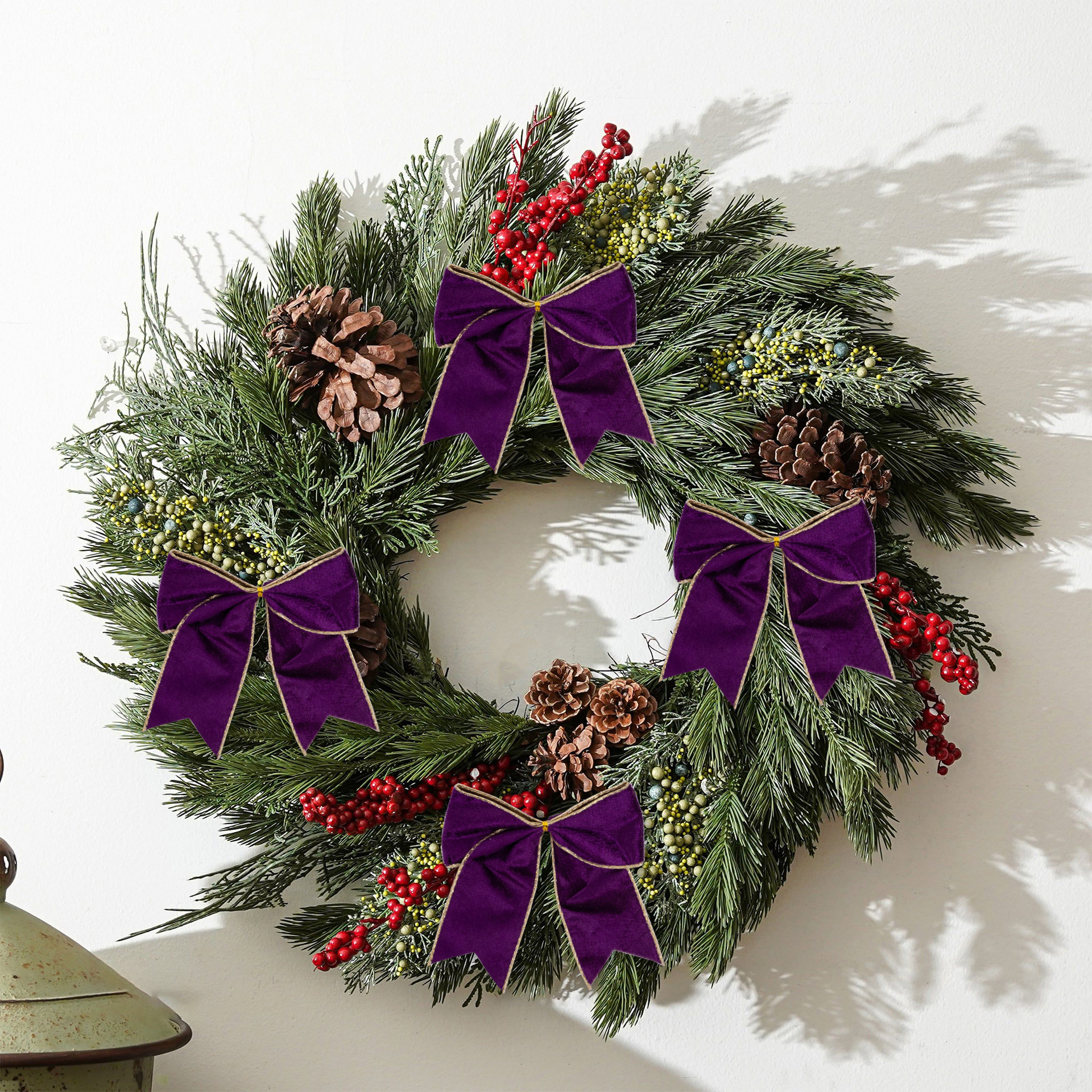 Christmas Tree Wedding Garland Flannel Velvet Ribbon Decor