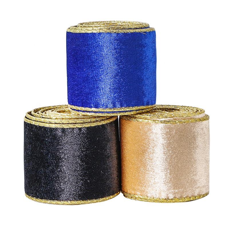 Vintage Custom Wire Edge Velvet Ribbon for Christmas Wholesale