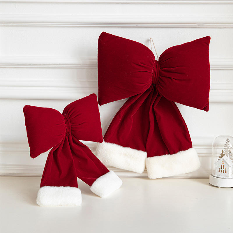Vibrant Red Outdoor Christmas Ribbon Durable Bow for Doors Wreaths