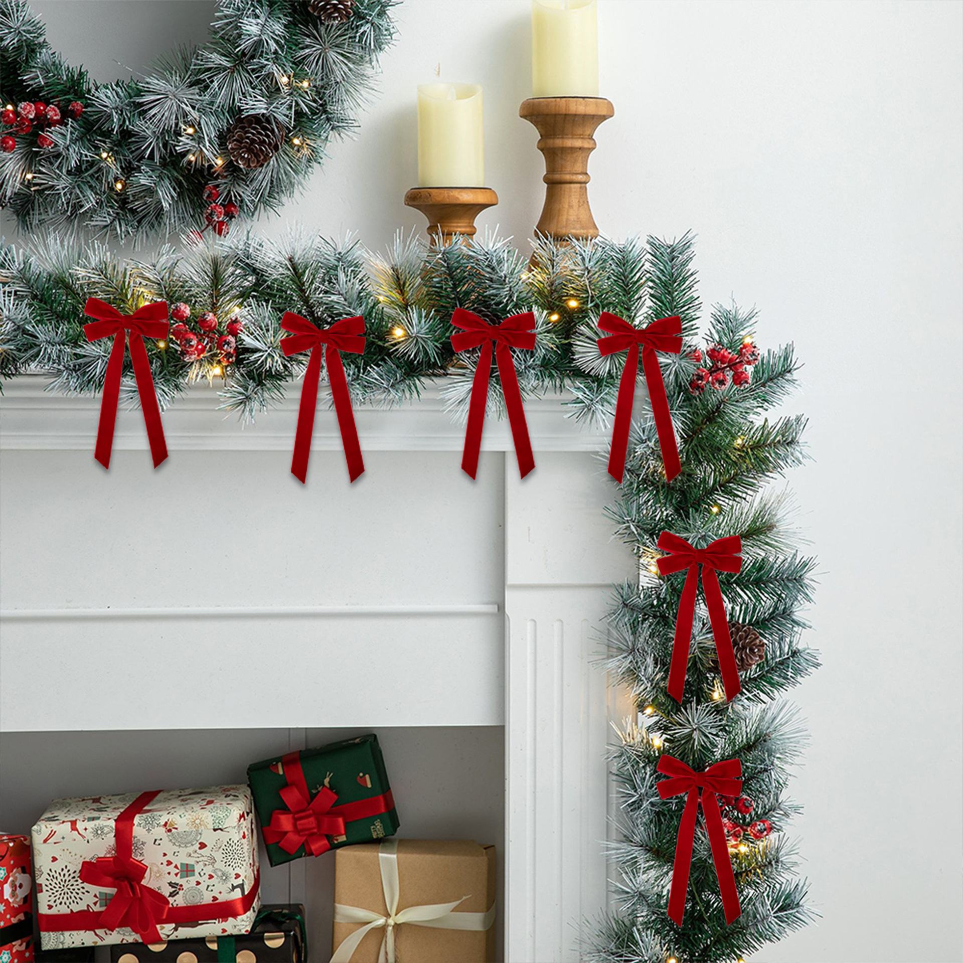 Wholesale Ribbon Bows for Christmas Tree Velvet Decorations