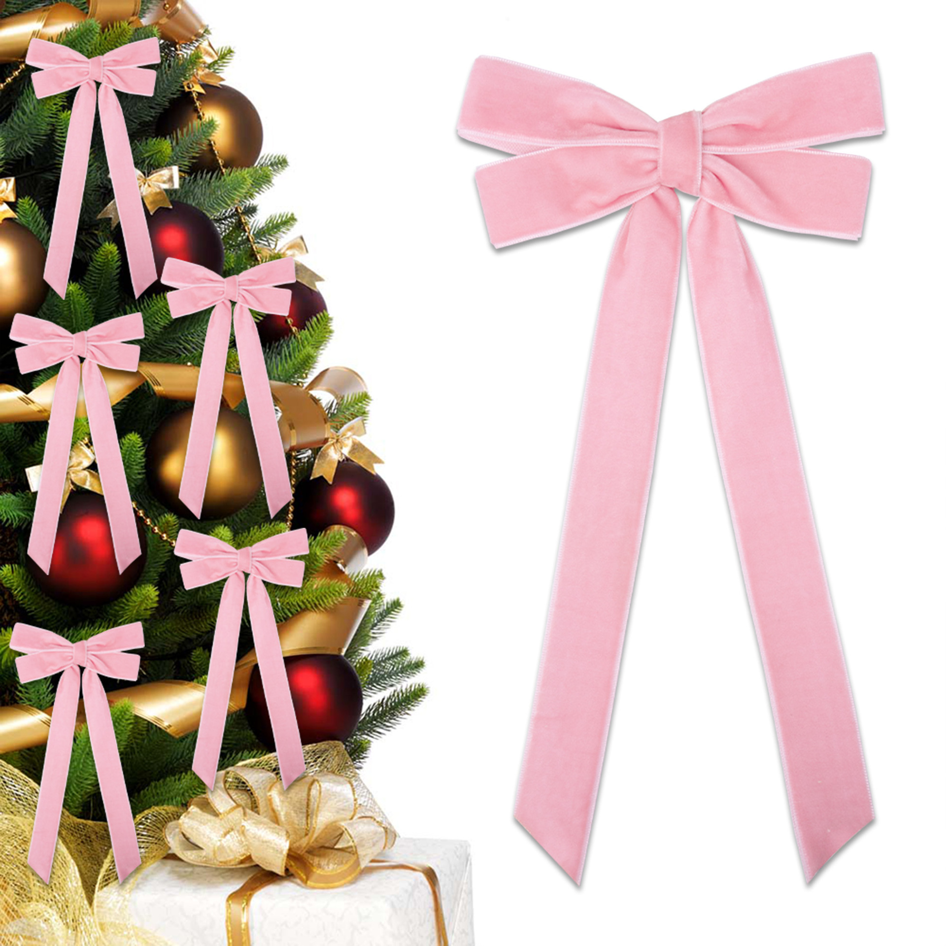 Wholesale Ribbon Bows for Christmas Tree Velvet Decorations