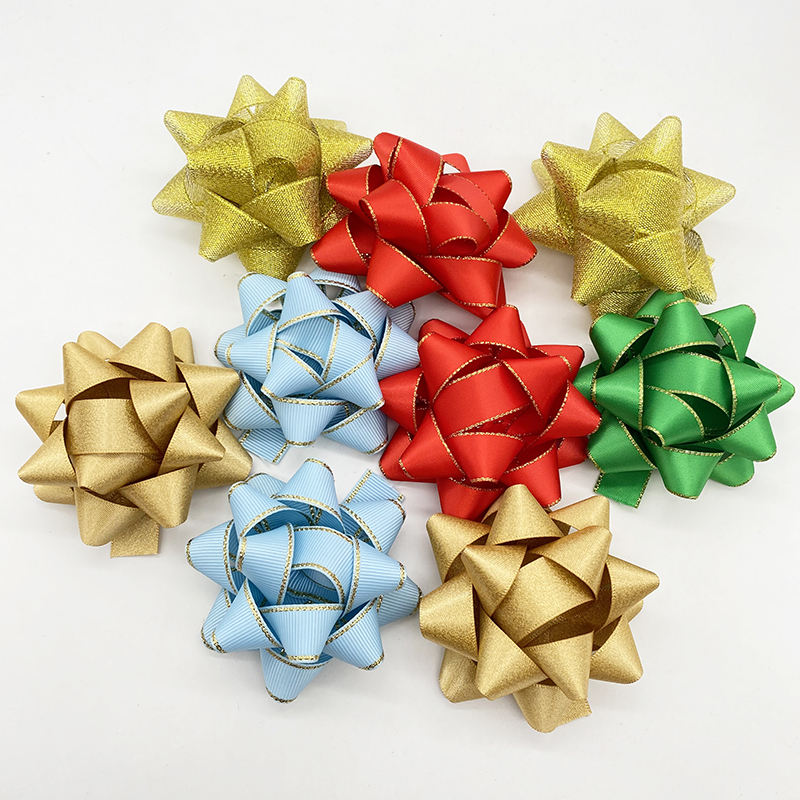Pre-Tied Self-Adhesive Sparkle Bows for Gift Wrapping