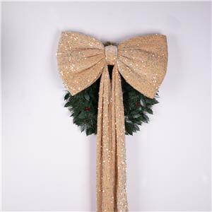 Christmas Ribbon Bows Glitter Velvet Indoor Outdoor Party Wall Tree Decor