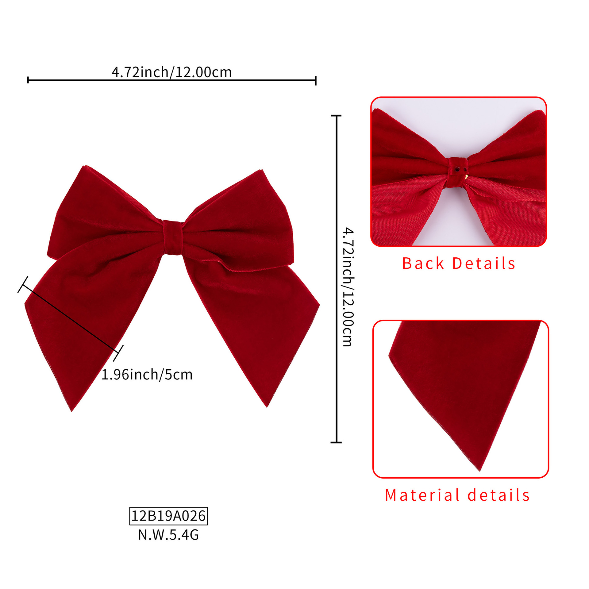 Christmas Ribbon Bows Velvet Gift Bottle Tree Decor