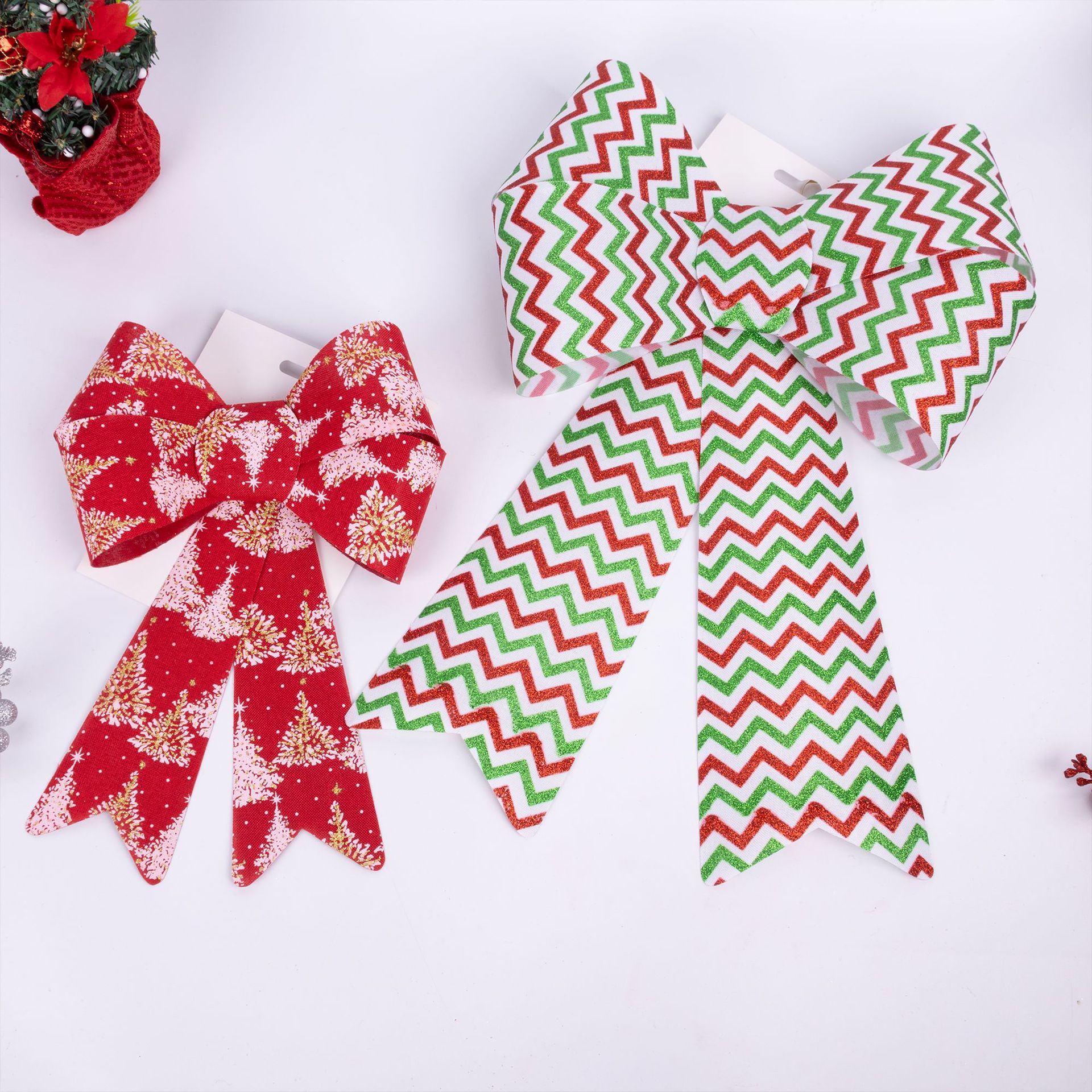 Christmas Ribbon Bows for Party Mall Hanging Decor