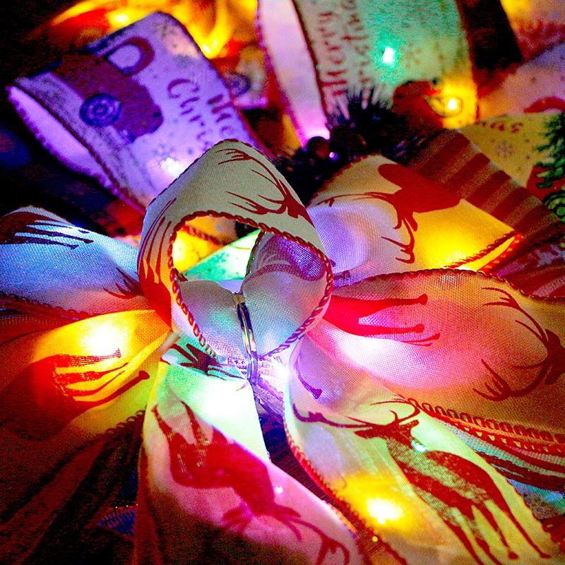 Festive Burlap Christmas Ribbon Bow for Tree Gifts