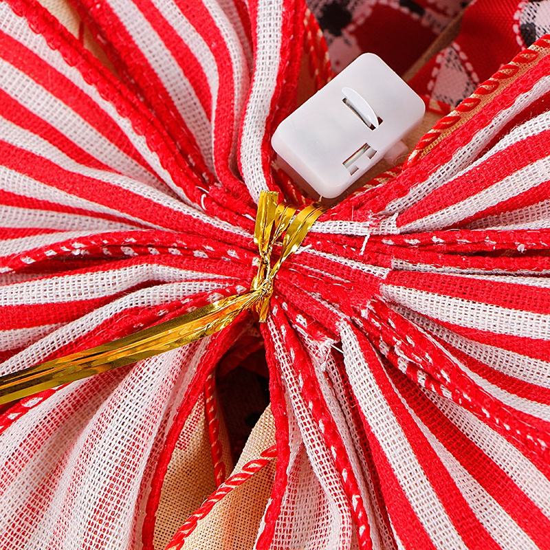 Festive Burlap Christmas Ribbon Bow for Tree Gifts
