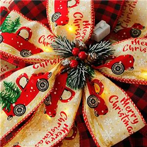 Festive Burlap Christmas Bow Perfect Holiday Decor Gift Accent