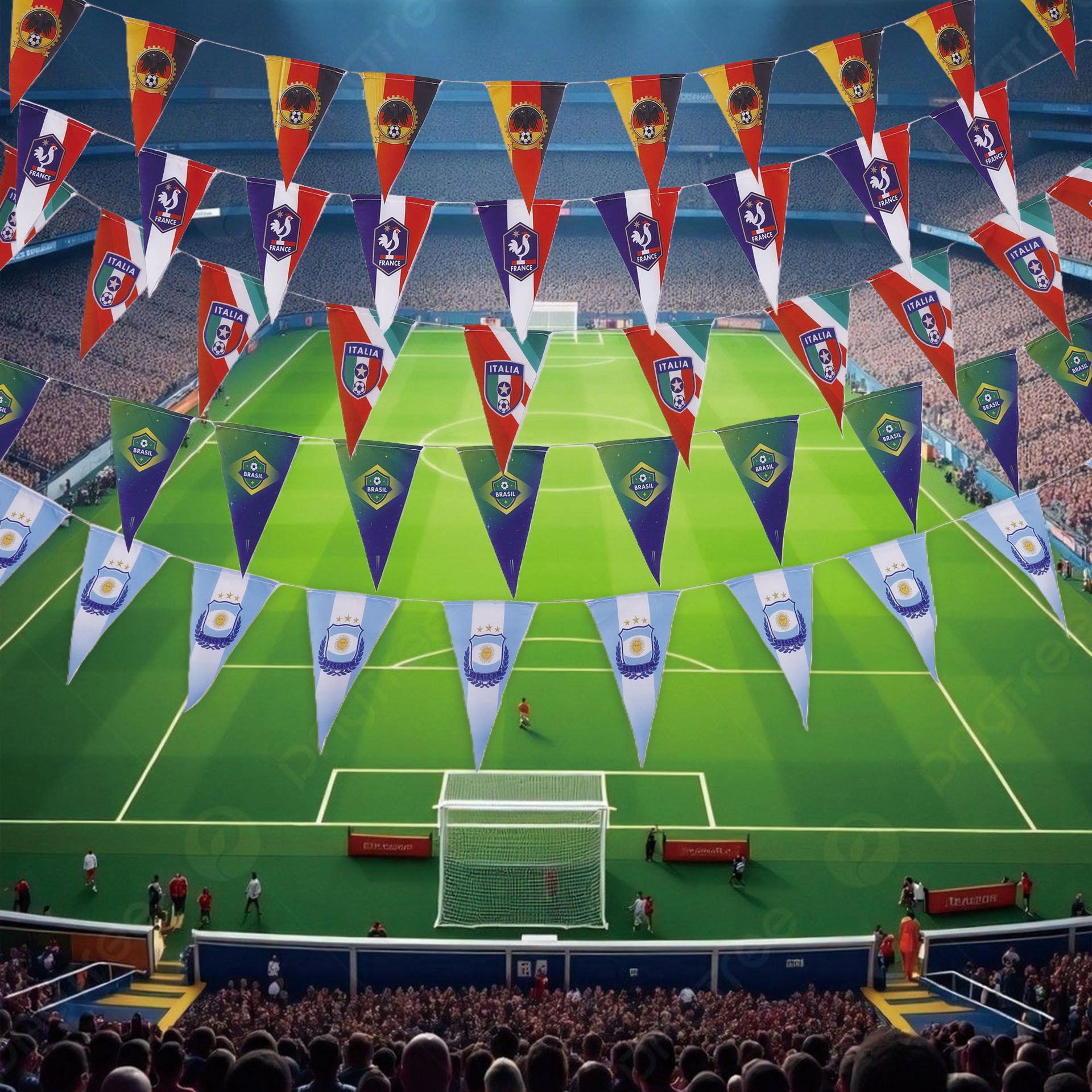 2026 FIFA World Cup Banner Pull Flag Fan Party Atmosphere Setup