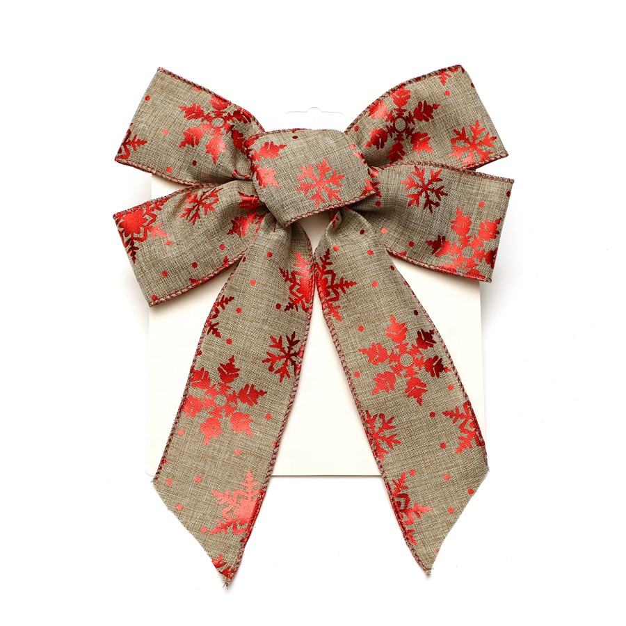 Polyester Christmas Ribbon Wreath Butterfly Bow Wire Edge Wholesale Gift Basket