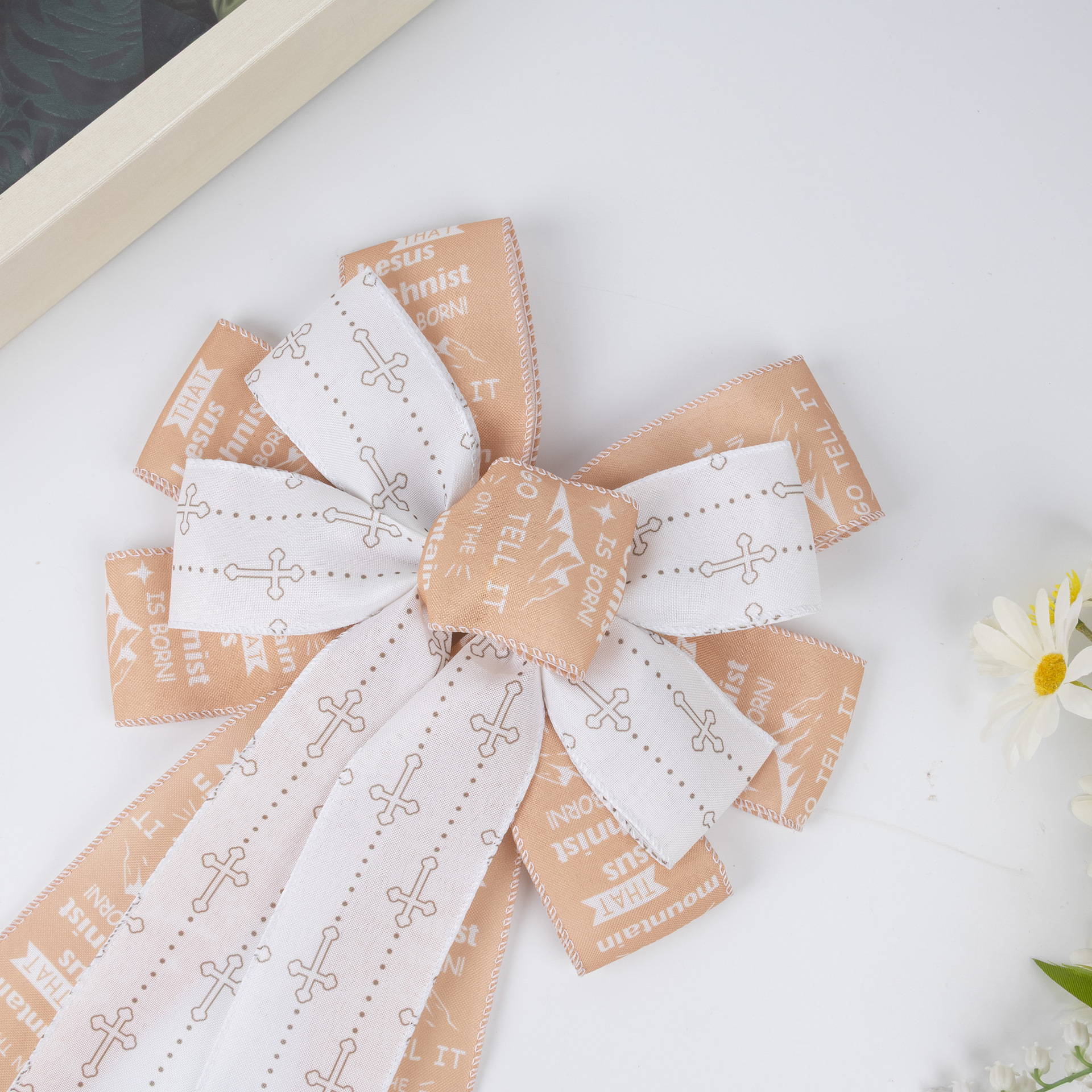 Wholesale ribbon for bows Easter cross wreath burlap decor