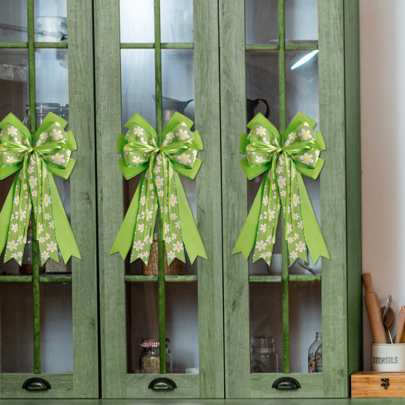 Wholesale spring wreath burlap ribbon bow for home decor