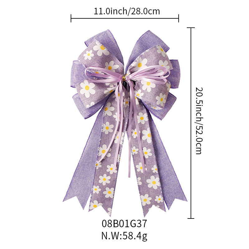 Wholesale spring wreath burlap ribbon bow for home decor