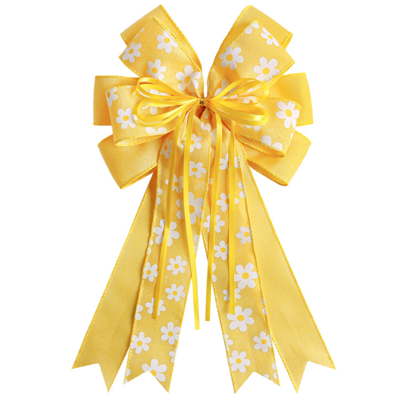 Wholesale spring wreath burlap ribbon bow for home decor