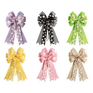 Wholesale Handmade Burlap Ribbon Bow for Seasonal Home Decor