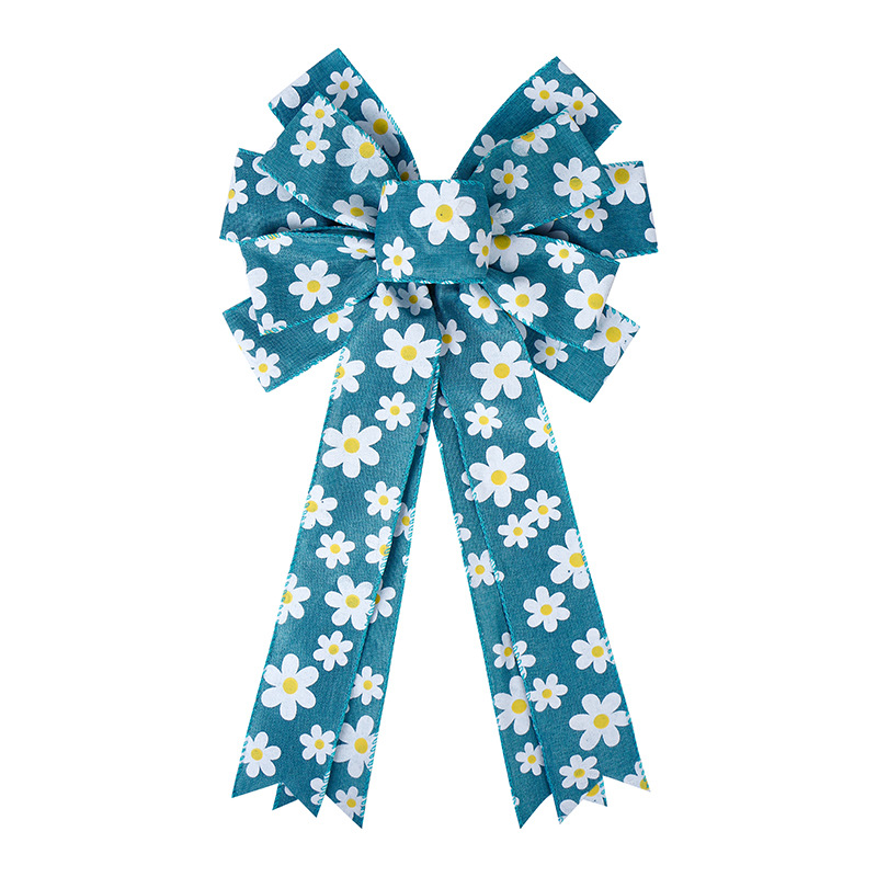 spring daisy wired polyester ready made ribbon bows