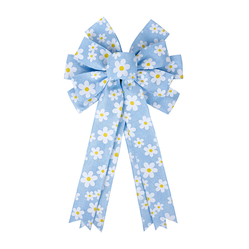 spring daisy wired polyester ready made ribbon bows