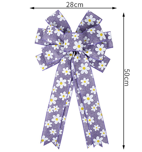 spring daisy wired polyester ready made ribbon bows