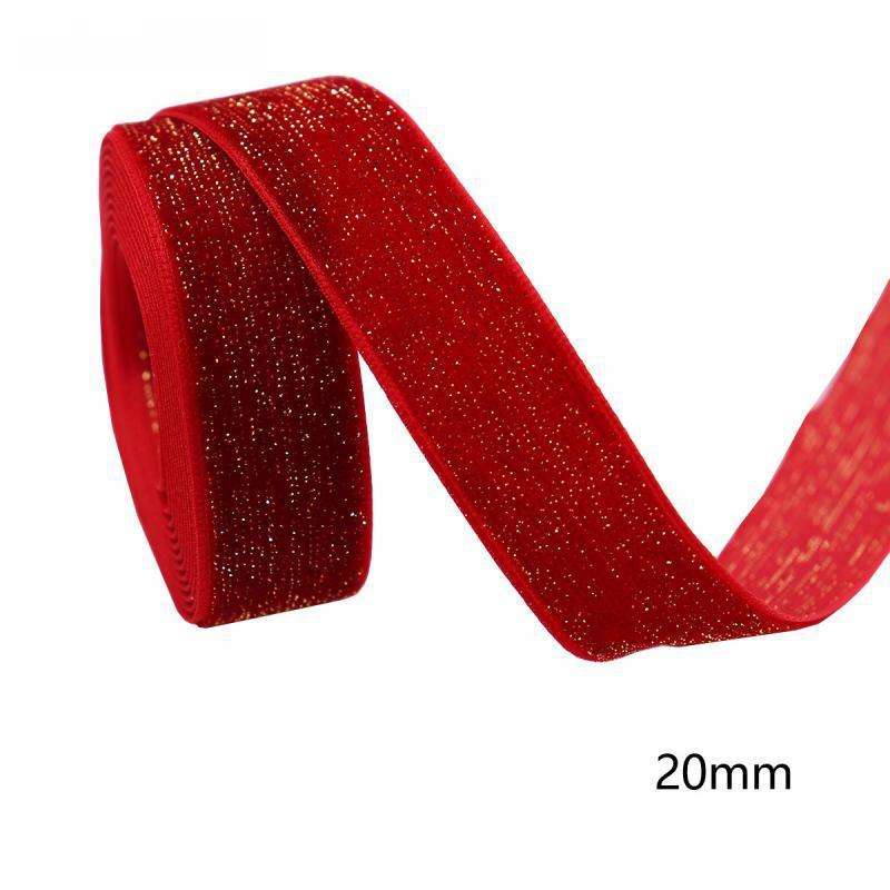 49 Colors 1.5 Inch 50Y Single Side Glitter Velvet Ribbon Festival