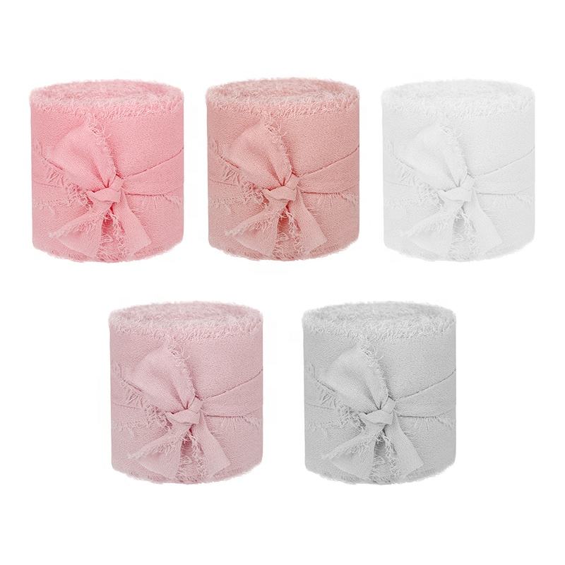 Transparent Chiffon Packaging Decor Organza Ribbon White