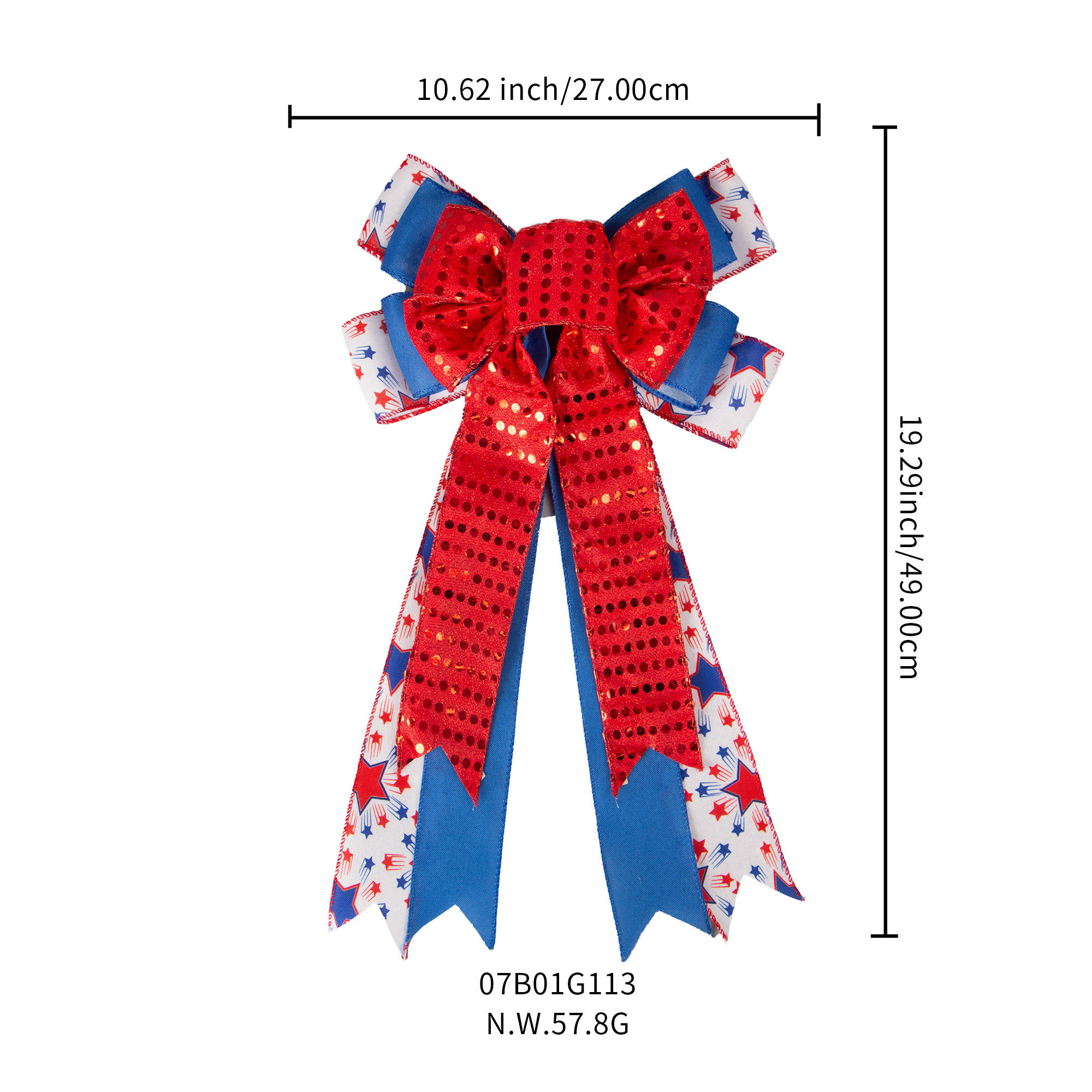 Custom Colorful Burlap Bow Wire Edge Ribbon for Independence Day