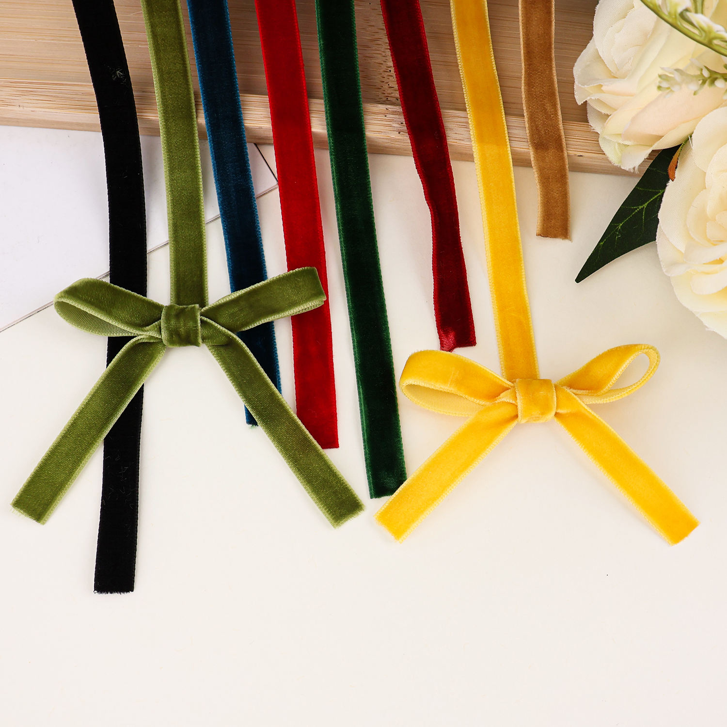 thin velvet ribbon
