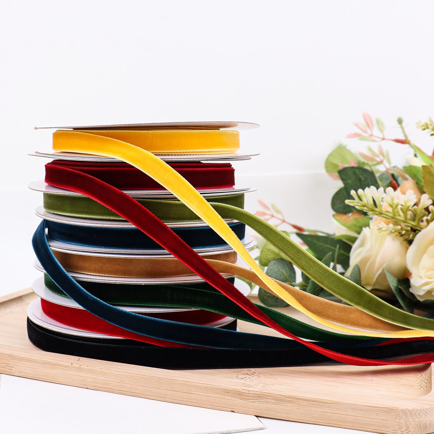 Christmas DIY Gift Wrap Thin Velvet Ribbon for Bows