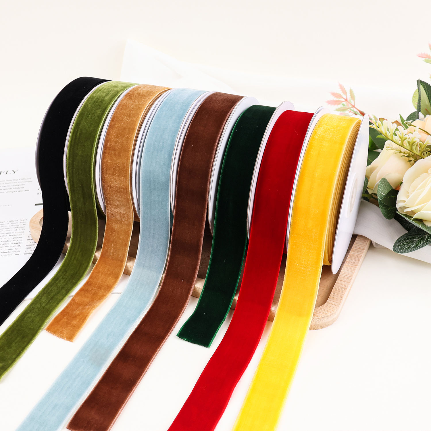 Christmas DIY Gift Wrap Thin Velvet Ribbon for Bows