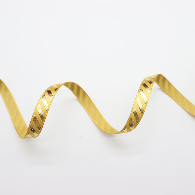 Gold Foil Satin Christmas Ribbon for Gift Wrapping