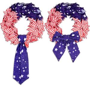 American Patriotic Ribbon Garland Wreath: Festive Decor for All Occasions