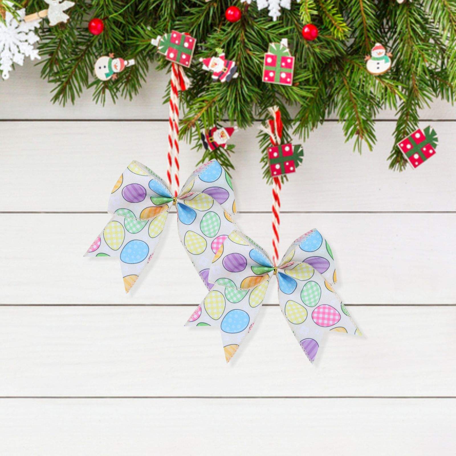 Spring Easter Burlap Bows for Gift and Home Decor