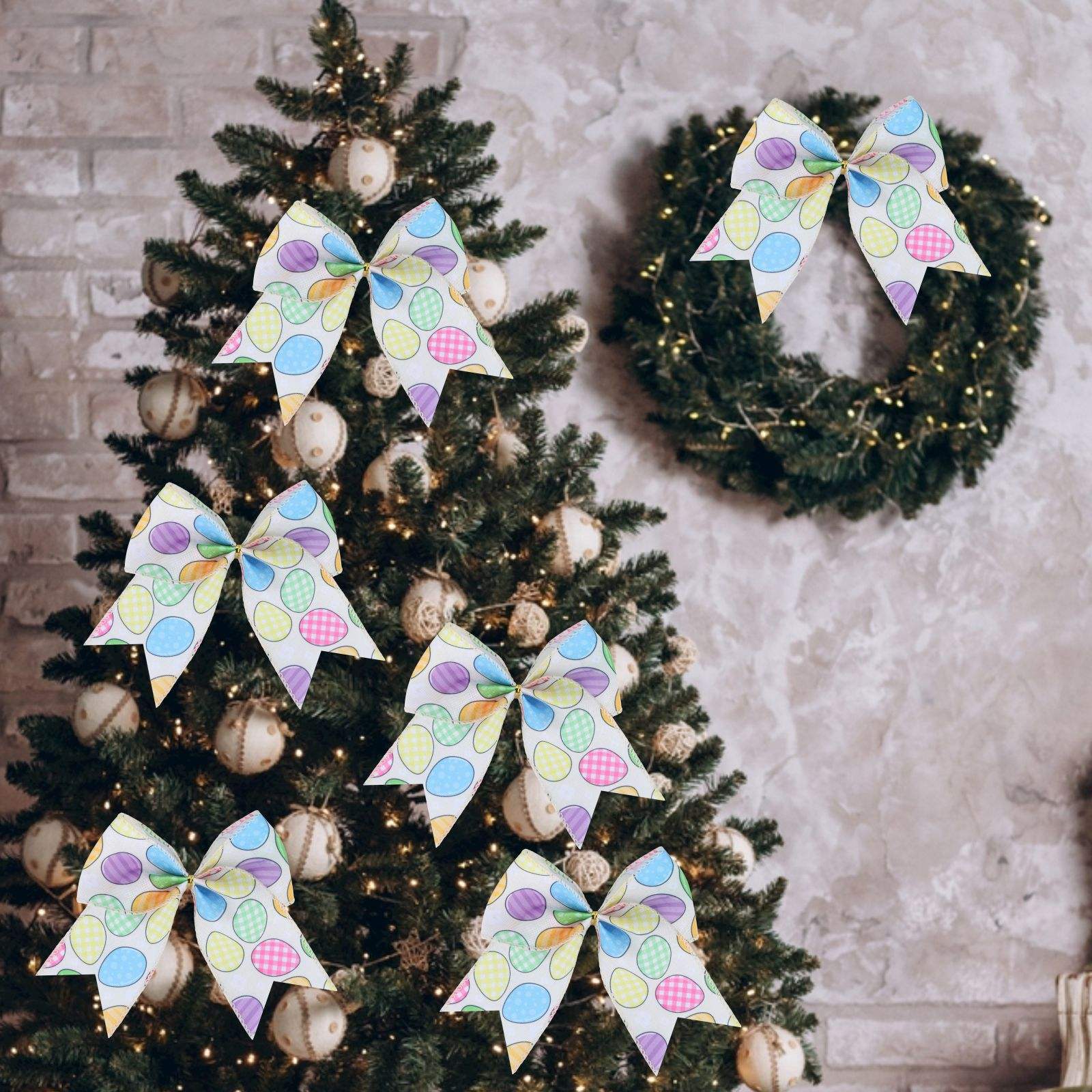 Spring Easter Burlap Bows for Gift and Home Decor