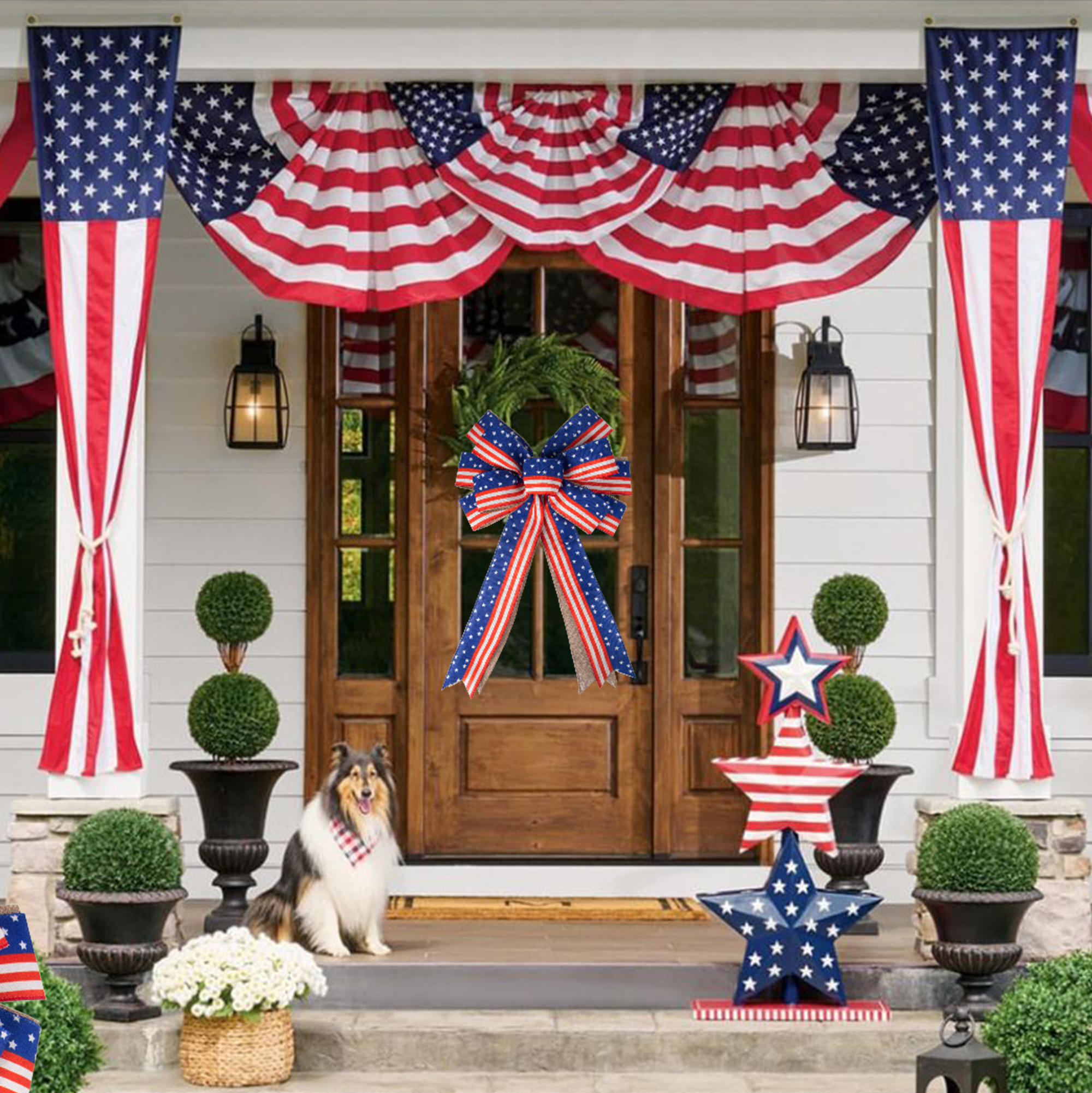 Eco-Friendly Giant Ribbon Bow Burlap with Wire Edge for Festivals