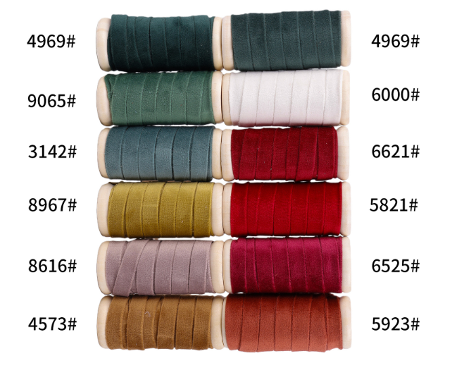 Velour ribbon for gift wrapping
