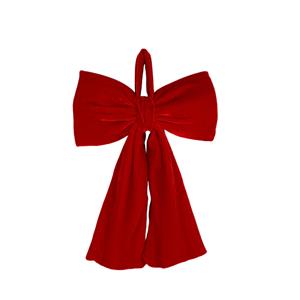 Christmas Velvet Decorative Ribbon Bow Tree Ornament