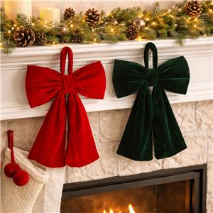 Velvet Christmas Ribbon Bow for Tree and Home Decor