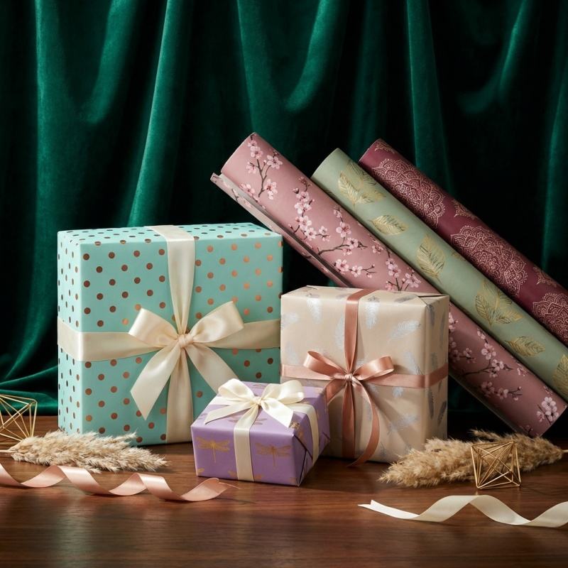 Custom Gift Wrapping Paper Roll Wholesale for Christmas Birthday OEM