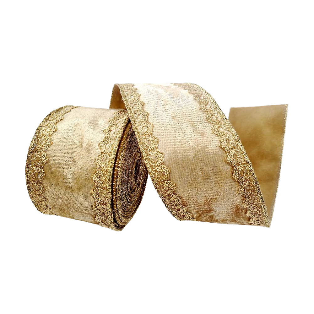 Luxury Gold Grosgrain Ribbon Velvet for Christmas Tree DIY Bows