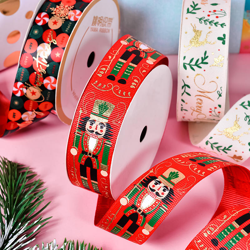 Double face satin ribbon with logo