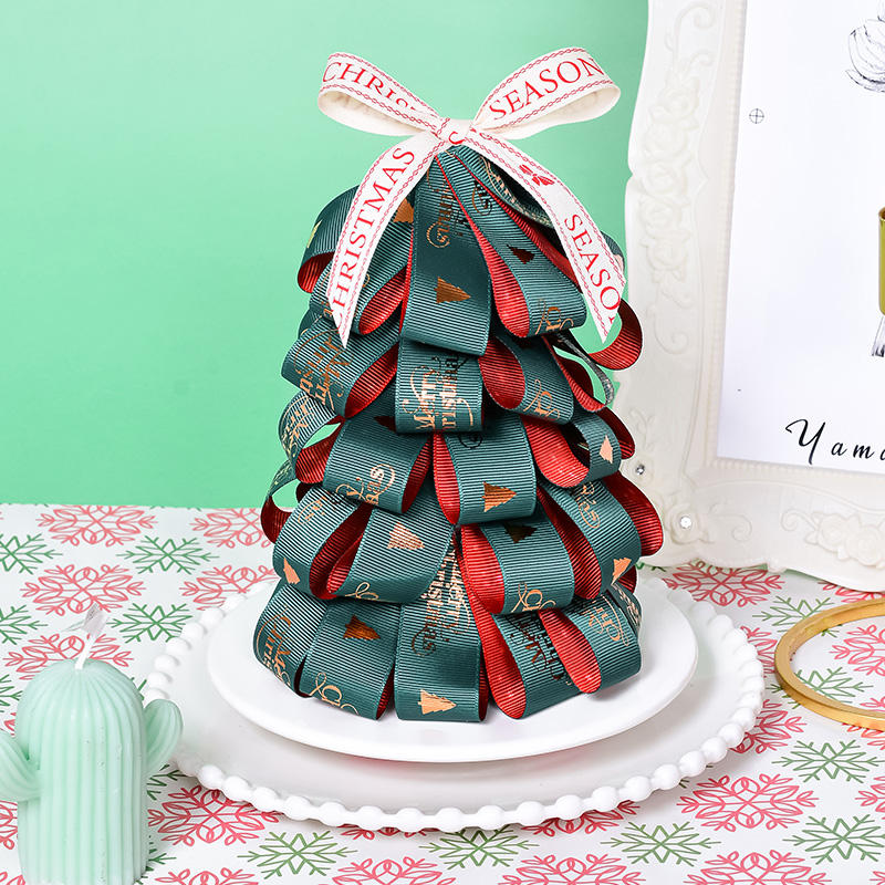 Holiday Custom Printed Grosgrain Ribbon with Logo for Tree Decor