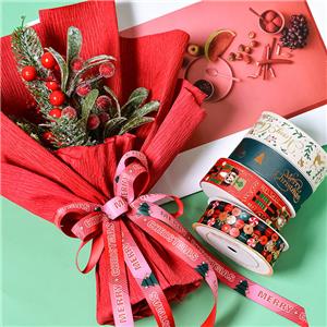 Custom Printed Grosgrain Ribbon for Holiday Decor