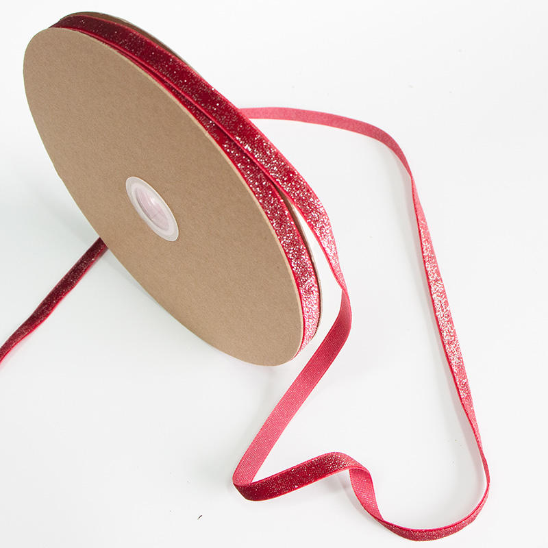 Luxury Christmas Decor Glitter Velvet Ribbon Gift Wrap