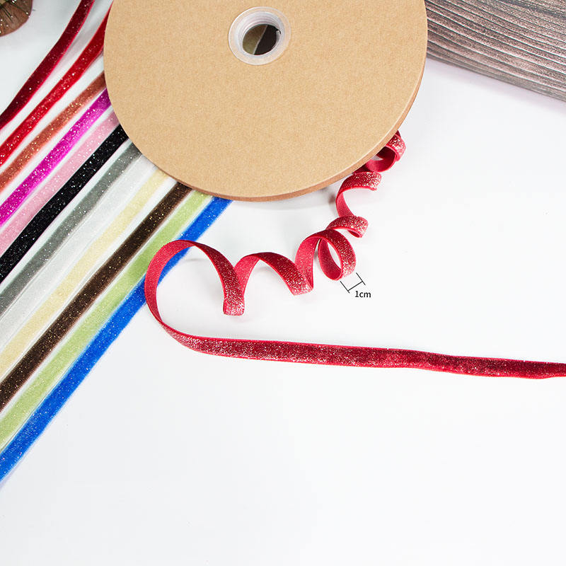 Luxury Christmas Decor Glitter Velvet Ribbon Gift Wrap