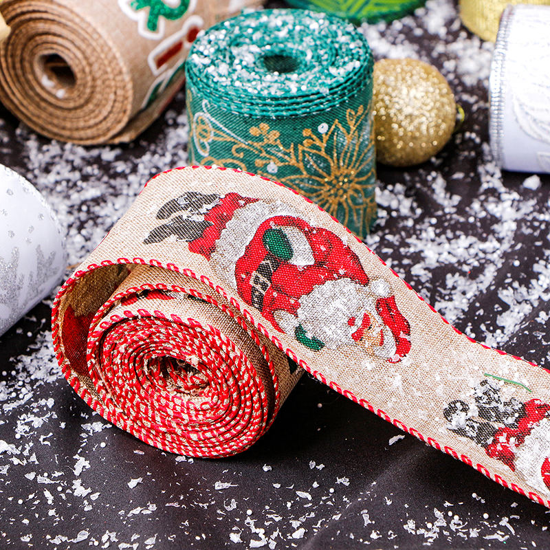 Luxury Wired Hessian Ribbon for Christmas Tree Custom Decor