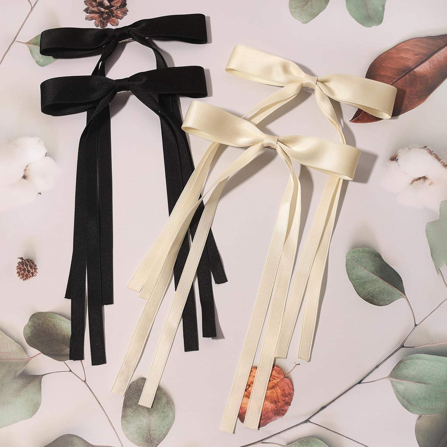 Hair Bow Ribbon Long Tail Tassel Clips for Women Baby