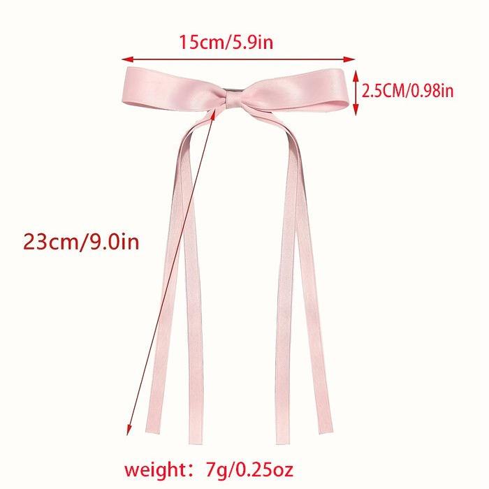 Hair Bow Ribbon Long Tail Tassel Clips for Women Baby