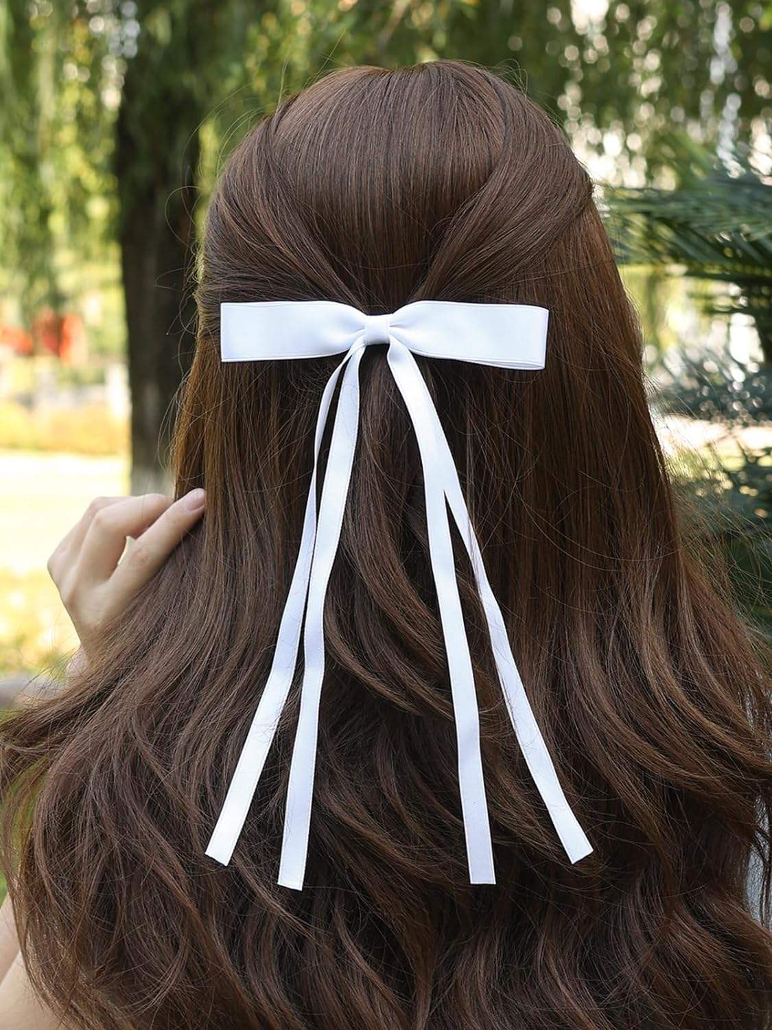 Hair Bow Ribbon Long Tail Tassel Clips for Women Baby