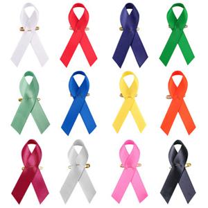 Breast Cancer Awareness Ribbon Brooch Safety Pin Colorful